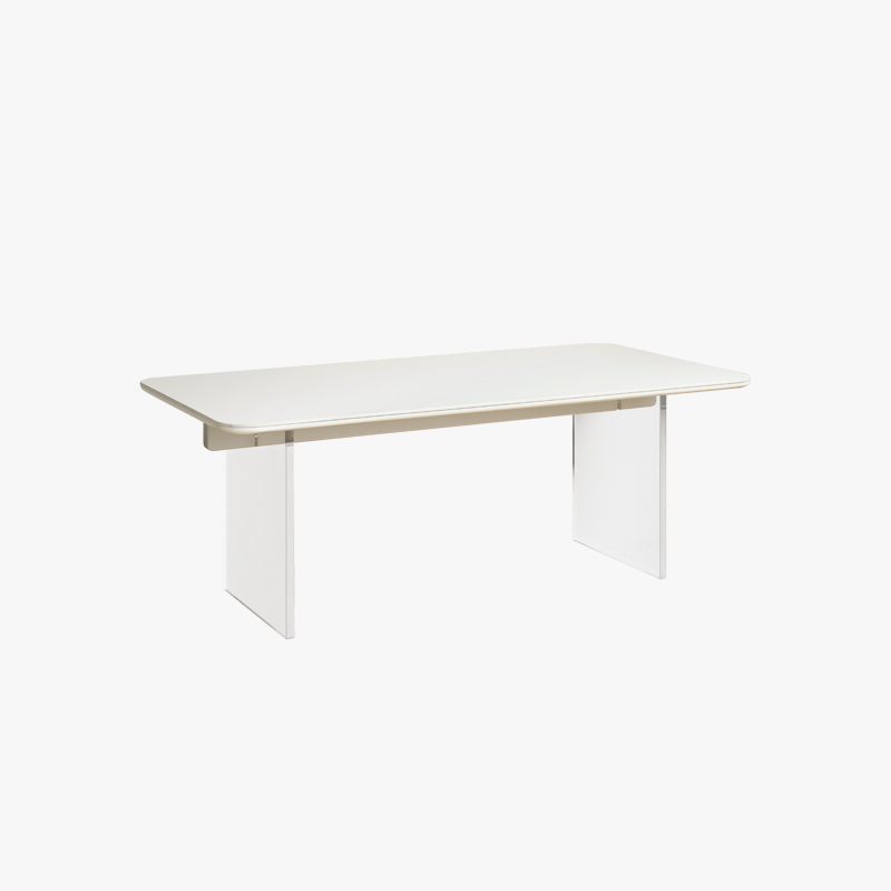 [예스우드] 트랜스페어런트 투명 아크릴 프레임 세라믹 식탁 테이블
